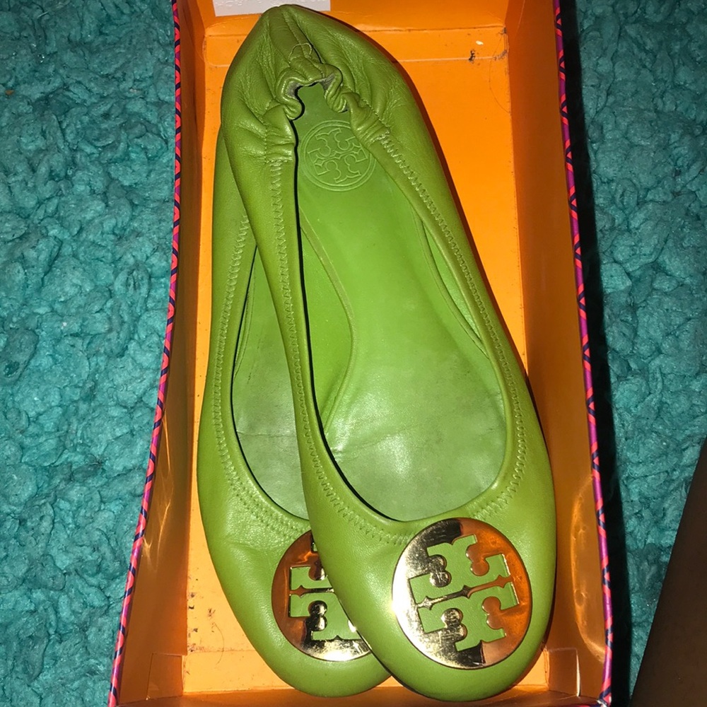 Green Tory Burch flats